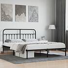 vidaXL Bed Frame med huvudgavel metall svart 183x213 cm 352583