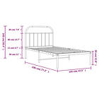 vidaXL Bed Frame med huvudgavel metall svart 100x190 cm 353629