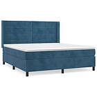 vidaXL Ramsäng med madrass mörkblå 180x200 cm sammet 3132697
