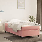 vidaXL Ramsäng med madrass rosa 90x200 cm sammet 3144662