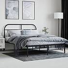 vidaXL Bed Frame med huvudgavel metall svart 140x200 cm 353636