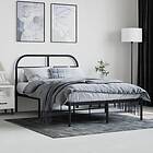 vidaXL Bed Frame med huvudgavel metall svart 120x200 cm 353633