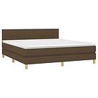 vidaXL Ramsäng med madrass & LED mörkbrun 180x200 cm tyg 3133736