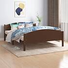 vidaXL Bed Frame mörkbrun massiv furu 160x200 cm 322045