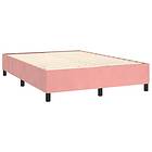 vidaXL Ramsäng med madrass rosa & LED 140x190 cm sammet 3136364