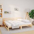 vidaXL Utdragbar dagbädd 2x(90x190) cm massiv furu 814659