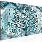 Artgeist bild, 5-delad Tree and Waves Blue Flera storlekar 225x90