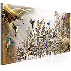 Artgeist bild Hummingbirds Dance Gold Narrow Flera storlekar 120x40