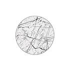 Matta Ink Marble Rund 160 cm Vit