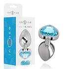 Metal INTENSE ALUMINUM ANAL PLUG HEART BLUE SIZE L