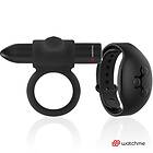 Silver Watchme Black Remote Control Cockring