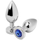 Diamond Metalhard anal plug blue small 5,71cm