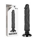 Basecock realistic vibrator 2-1 black 20cm