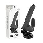 BaseCock realistic vibrator remote control black 20cm