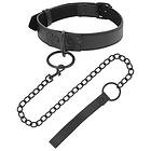 Darkness thin black full collar with leash