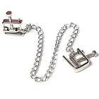 OhMama fetish metallic screw nipple clamps and chain