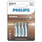 Philips Alkaliskt Batteri AAA LR03 4st