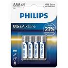 Philips Ultra Alkaliskt Batteri AAA LR03 4st