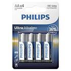 Philips Ultra Alkaliskt Batteri AA LR06 4st