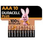 Duracell Plus Power 100 Alkaliskt Batteri AAA LR03 10st