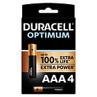 Duracell optimum 200 alkaline battery aaa lr03 4 unit