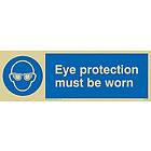 Viking Signs MP281-L15-GV "Eye Protection Must Be Worn" skylt, guld vinyl, 50 mm H x 150 mm B