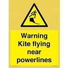 Viking Signs Warning drake flying nära powerlines Sign 150 x 200 mm A5P