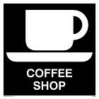 Viking Signs DV1049-S15-1M"Coffee Shop" skylt, negativ svart text, 1 mm plast halvstyv, 150 mm H x 150 mm B