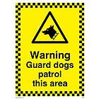 Viking Signs WC508-A5P-1M"Warning Guard Dogs Patrol This Area" skylt, 1 mm halvstyv plast, 200 mm H x 150 mm B