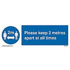 Viking Signs keep 2 meters apart at all times skylt 150x50 mm L15