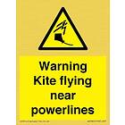 Viking Signs Warning drake flying nära powerlines Sign 75 x 100 mm A7P