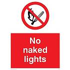 Viking Signs PV646-A3P-3M"No Naked Lights" skylt, 3 mm styv plast, 400 mm H x 300 mm B