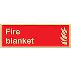 Viking Signs FV354-L15-G"Fire Blanket" skylt, plast halvstyv guld, 150 mm H x 50 mm B