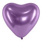 Hjärtballonger Krom Lila 25-pack