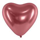 Hjärtballonger Krom Rosa 50-pack