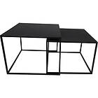 HSM COLLECTION Fyrkantigt tables Basses, fyrkantigt svart metall (set med 2)