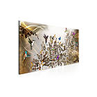 Artgeist bild Hummingbirds Dance Gold Narrow Flera storlekar 150x50