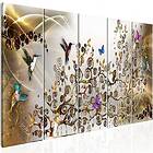 Artgeist bild, 5-delad Hummingbirds Dance Gold Narrow Flera storlekar 200x80