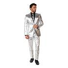 OppoSuits Shiny Silver Kostym 56