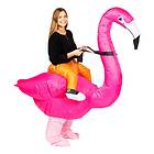 Uppblåsbar Ridande Flamingo Maskeraddräkt One size