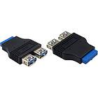 NÖRDIC USB 3.0 20pin Header - 2x USB-A 3.0 Adapter