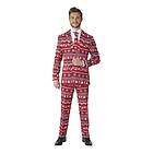 OppoSuits Suitmeister Nordic Pixel Röd Kostym X-Large