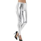 Smiffys 80-tals Metallic Disco Leggings Silver Large