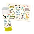 Folat Personliga Stickers för Såpbubblor Zoo Party 6-pack