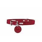 Hunter Aalborg Halsband i Oxläder Röd 32 cm