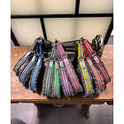 Metizo Fodrat Halsband Halvstryp, Grå Fårskinnsimitation 35 cm x 25 mm Rosa