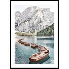 Gallerix Poster Boats At Braies Lake 30x40 4711-30x40