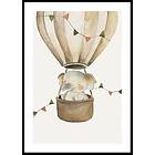 Gallerix Poster Elephant In Hot Air Balloon 30x40 5028-30x40