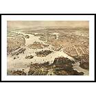 Gallerix Poster Fogelvue Over Stockholm 1860 50x70 4795-50x70