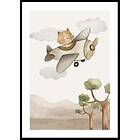 Gallerix Poster Fox In Airplane 30x40 5029-30x40